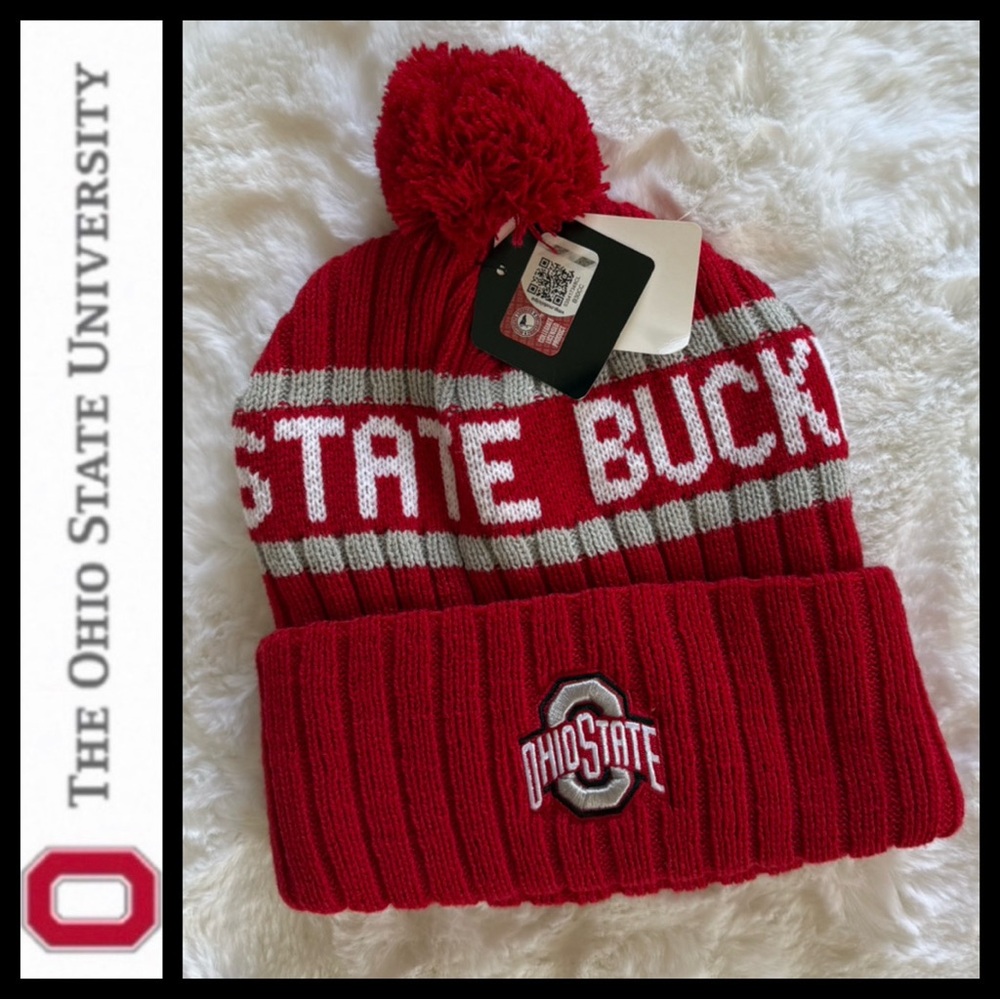 NWT Fan Fav The Ohio State University Men’s Knit Pom Beanie